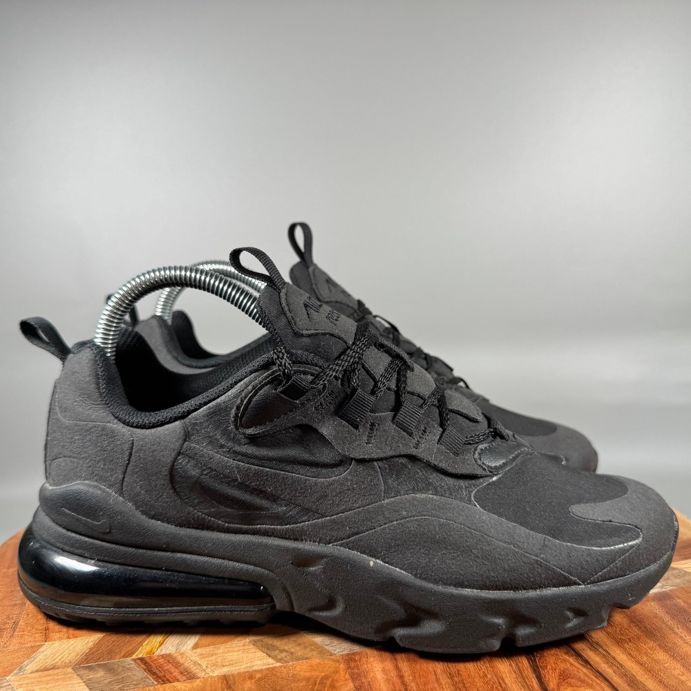 Nike Air Max 270 React Triple Black Oil Grey BQ0103-004 Womens 7.5 Youth 6Y